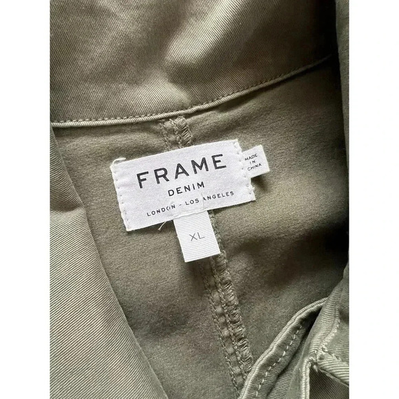 Frame Denim Le Service Sleeveless Wide Leg Green Jumpsuit Womens Size XL NWT - Picture 3 of 13